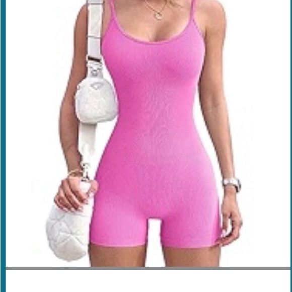 Pink Ribbed Sleeveless Jumpsuit - Picture 3 of 3